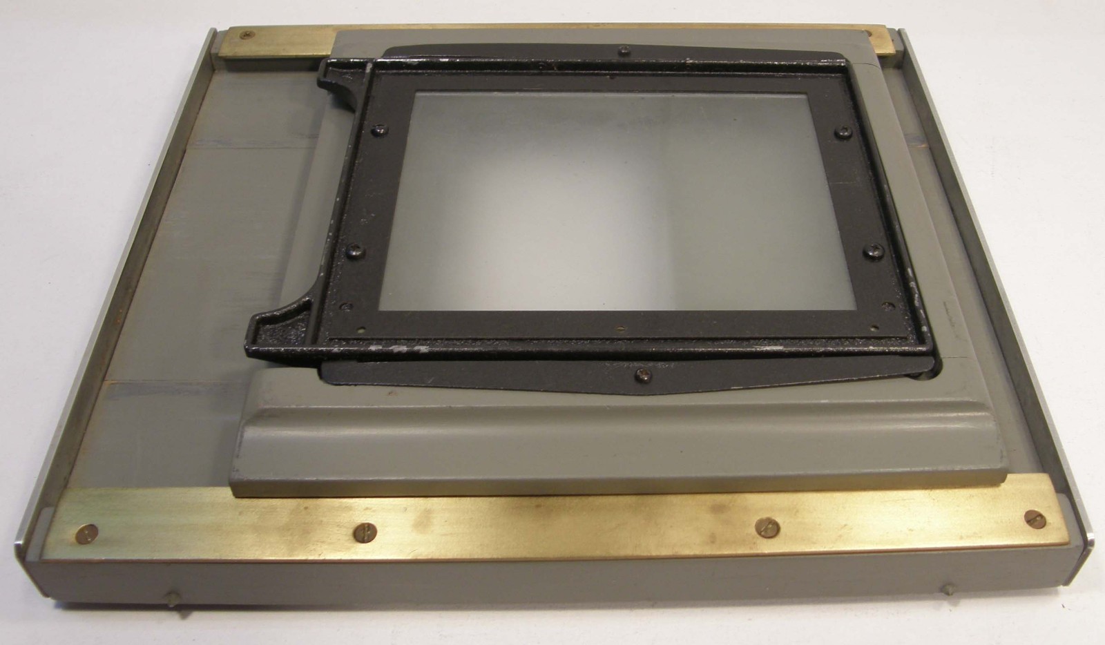 VINTAGE BURKE & JAMES GROVER SLIDING BACK 4 3/4″ X 3 1/2″ GROUND GLASS