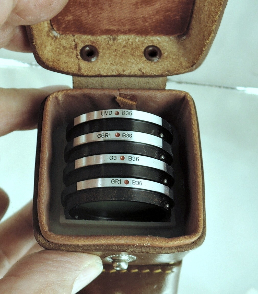 Flexaret MEOPTA RARE set Shade Hood B40 & Filters B36 Czechoslovakia Genuine
