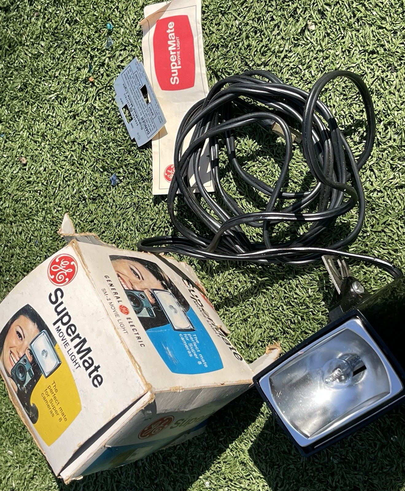 GE SuperMate SM-2 Movie Light w/ Box & Paperwork Vintage Super 8 Camera Accessor