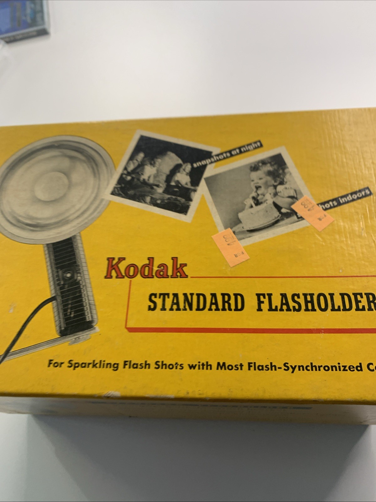 Vintage Kodak Standard Flasholder Flash Holder in Original Box w/ bracket