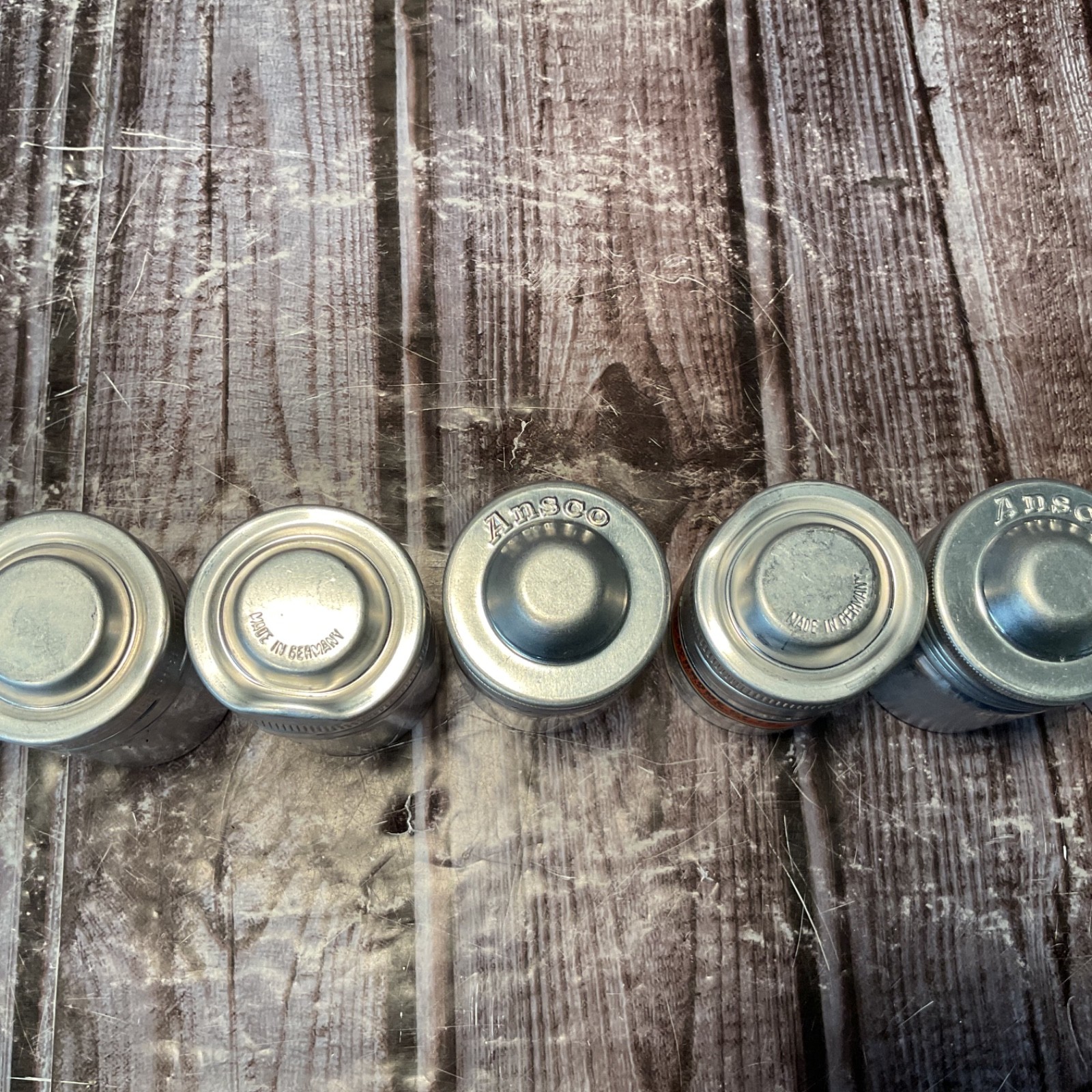 8 Vintage Metal Aluminum Film Canisters Screw-Top Lids Retro Camera Gear