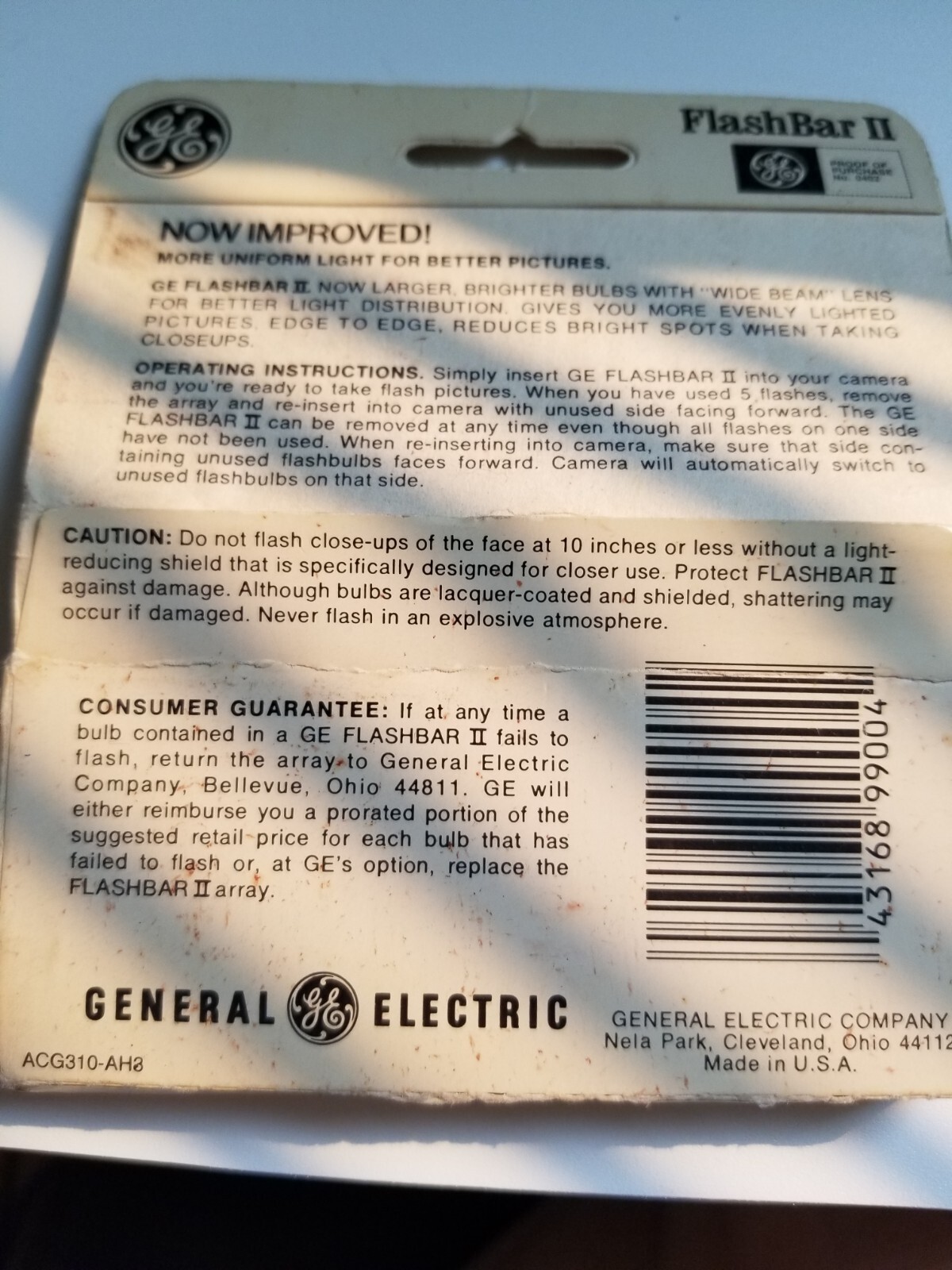 Vintage GE General Electric Flash Bar II Polaroid SX-70 Camera