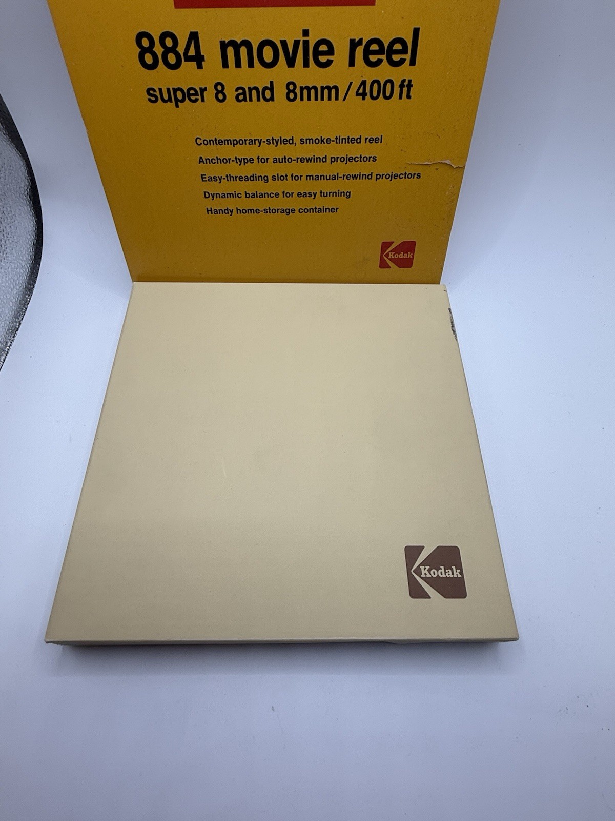 Vintage Plastic Kodak 884 Movie Reel Super 8 & 8mm 400 ft in Original Box