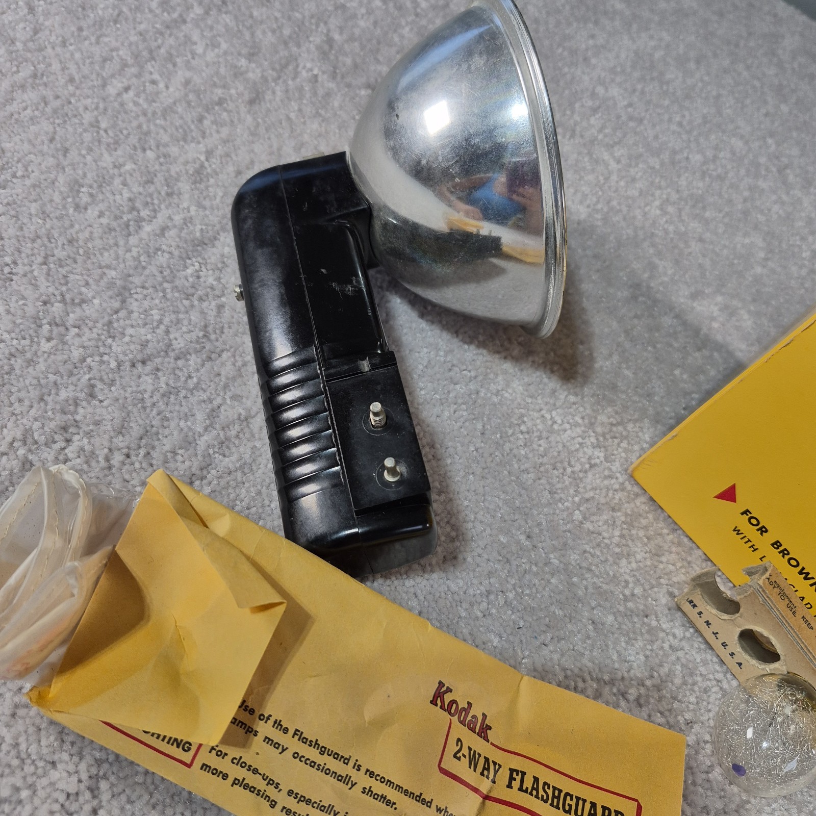 Vintage Kodak Kodalite Flasholder kit with box manual bulb Brownie Hawkeye Prop