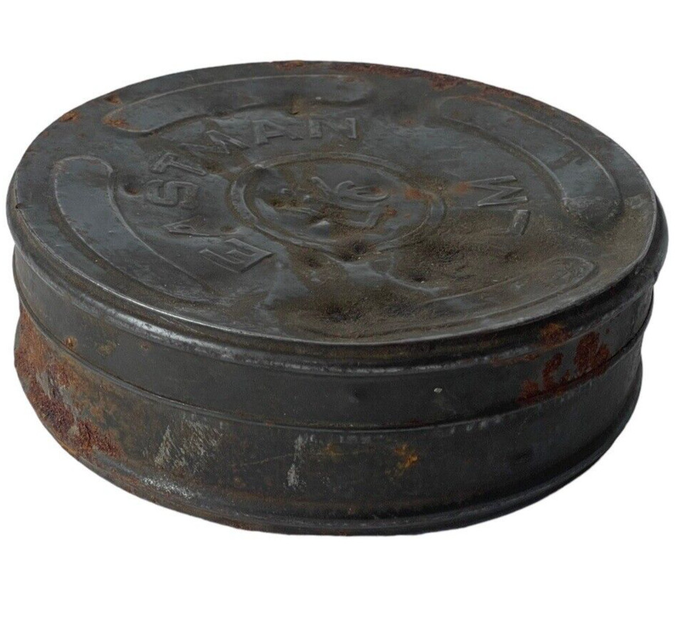 Eastman Kodak Film Cannisters Metal Two Antique Battered Rusty Containers