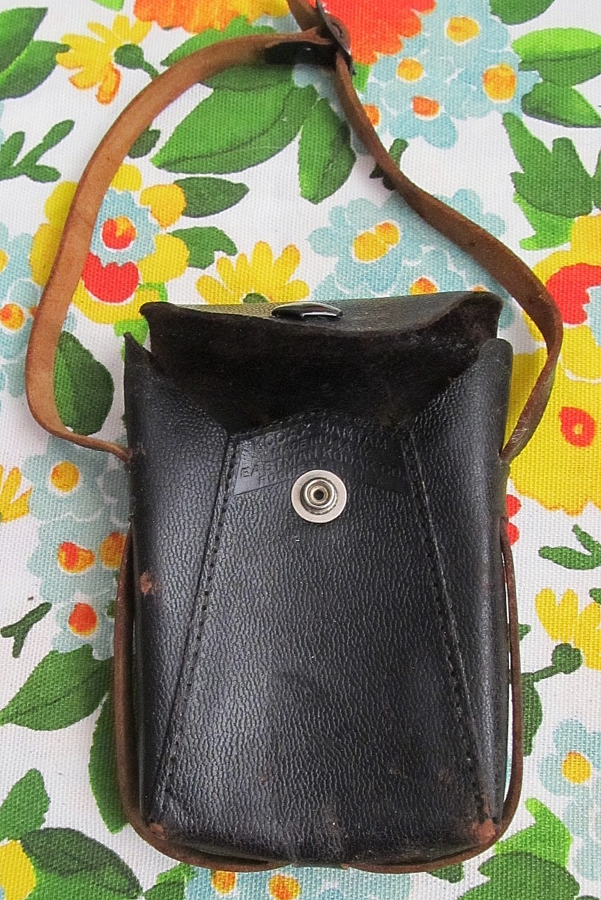 Vintage 1935 Kodak Bantam black leather camera bag