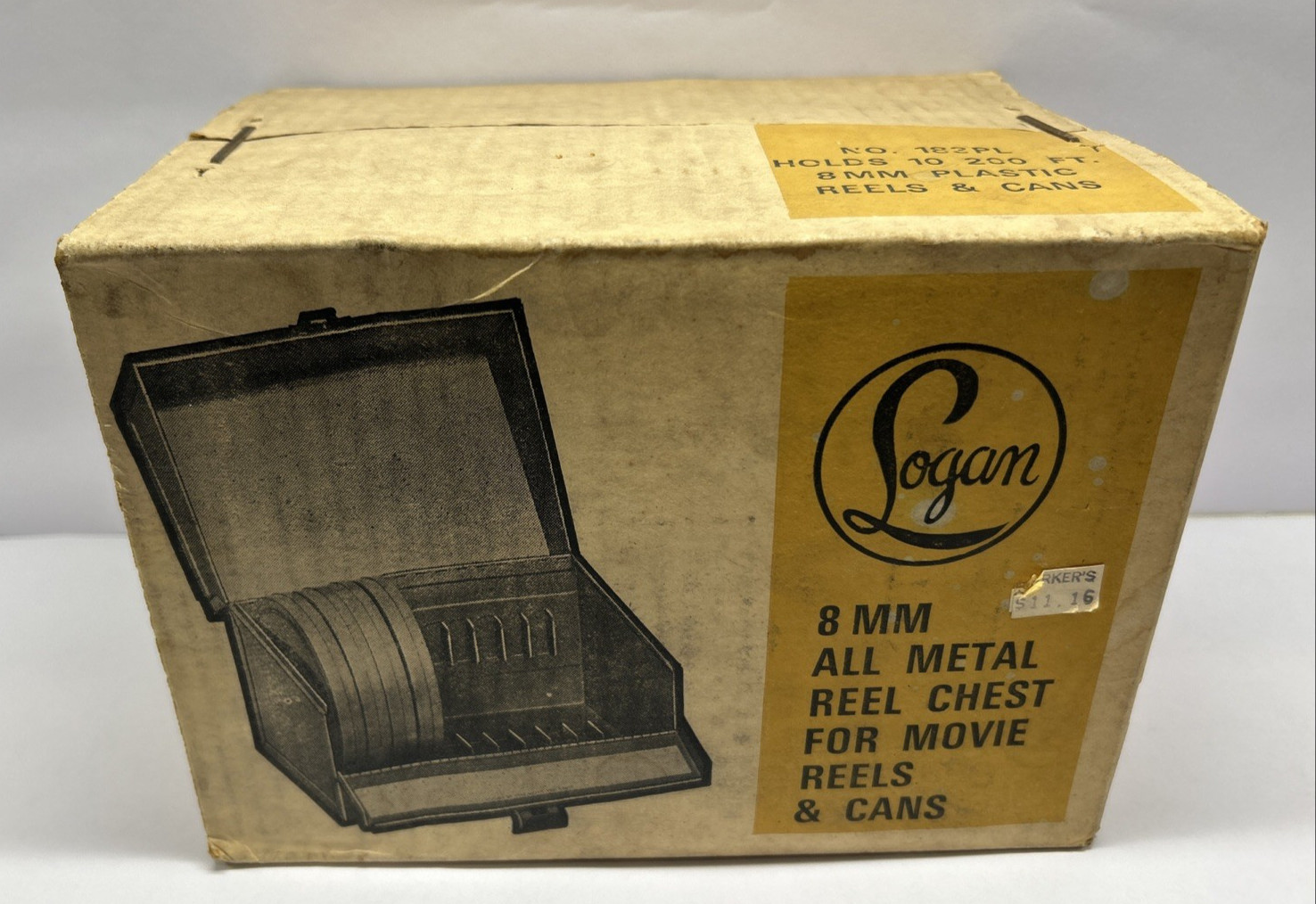 New NOS Vintage Logan 183PL All Metal Reel Chest For Movie Reels & Cans