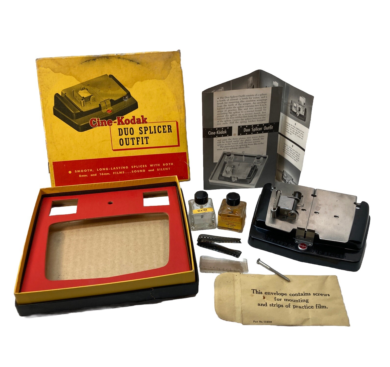 Cine-Kodak Duo Splicer Outfit for 8mm & 16mm Sound & Silent Film, Vintage