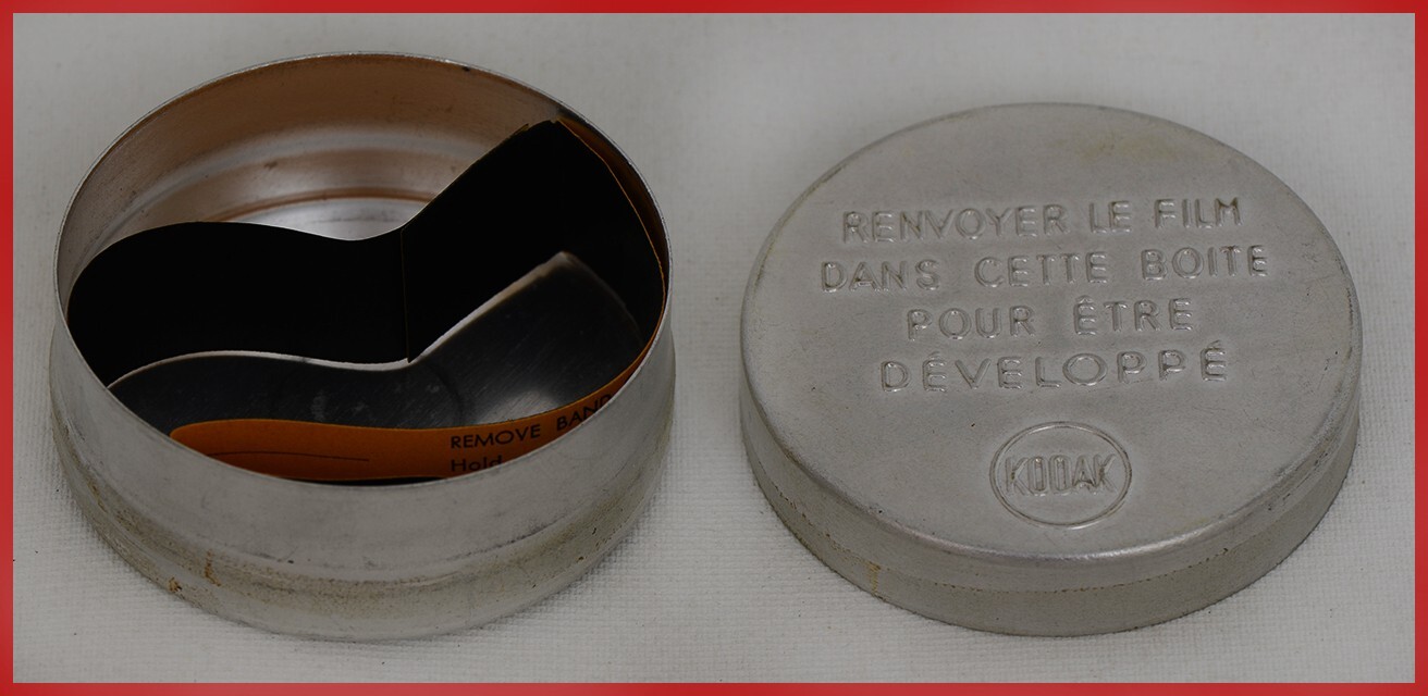 Vintage Kodak Tin Metal Film Canister USA 2″ EXCELLENT CLEAN cond-FREE SHIPPING