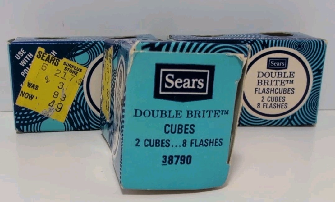 Vintage SEARS Double Bright Flashcubes Lot Of 3 – 6 Flashcubes Total