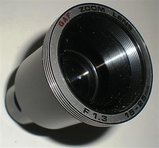 PROJECTOR MOVIE GAF ZOOM LENS F 1.3 15-25MM