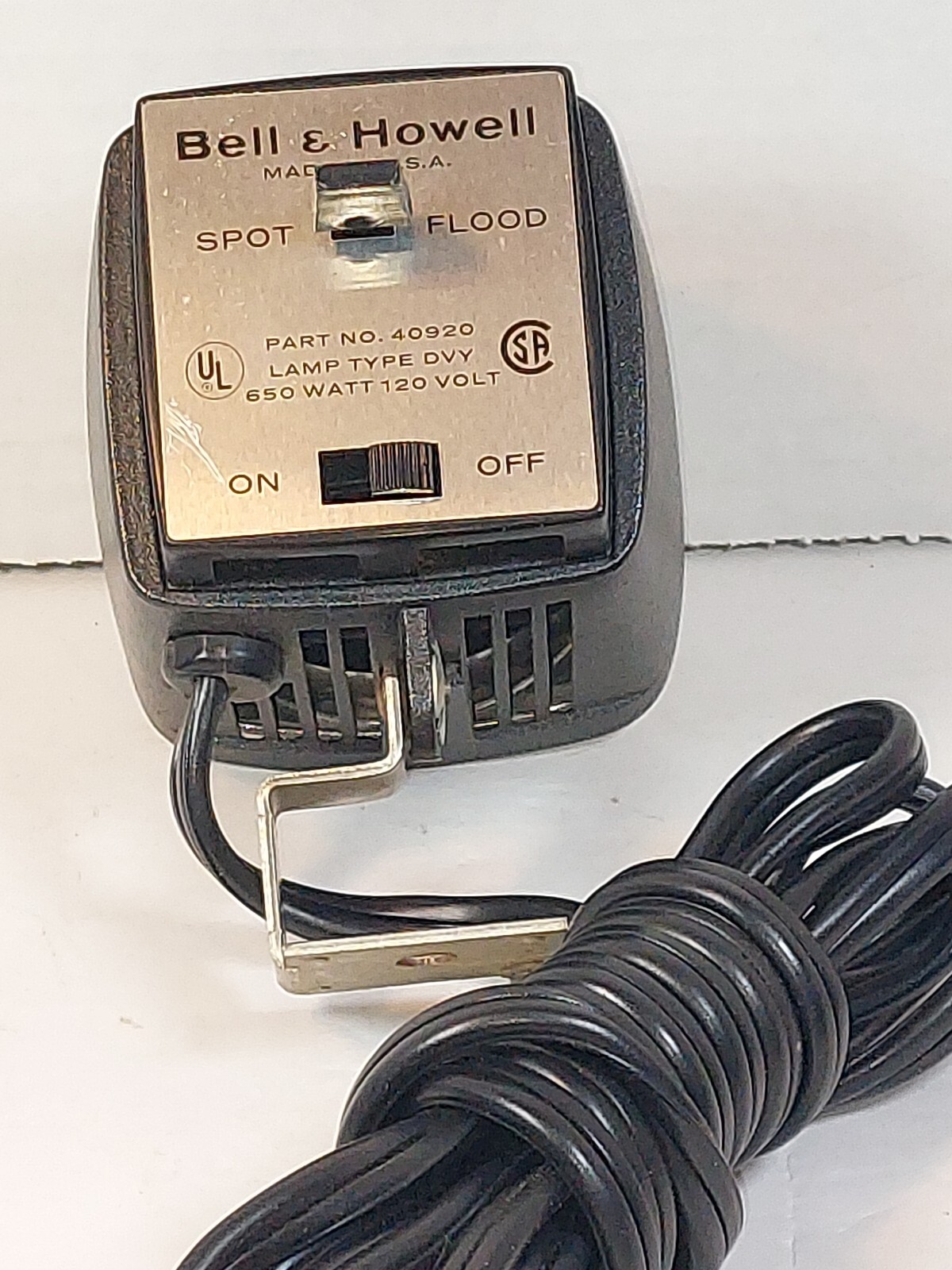 Bell & Howell Camera Spot Light Flood Light Part No 40920