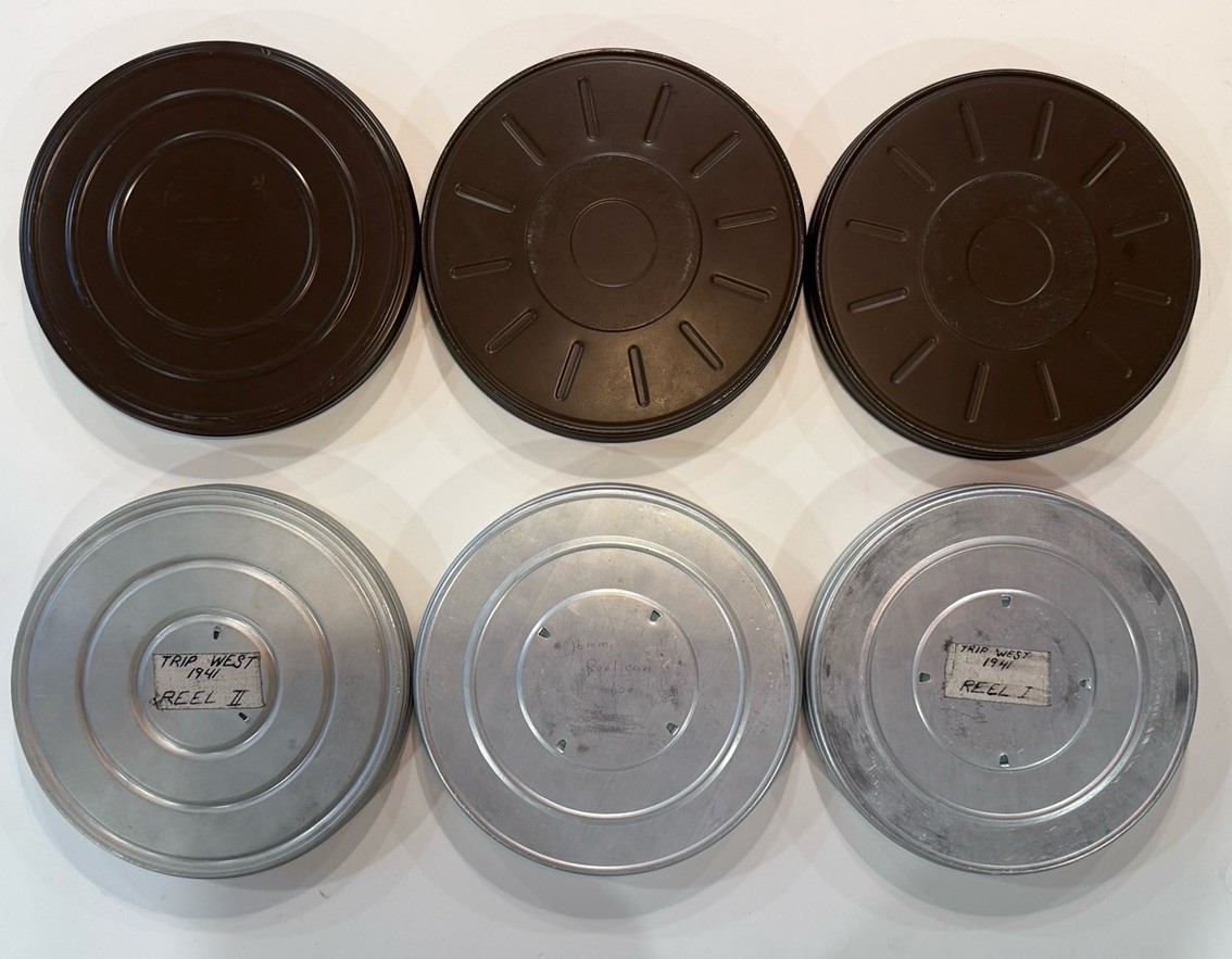 Lot 6 Vintage 16mm Film Canisters w/ Family Movies Bell & Howell Neumade
