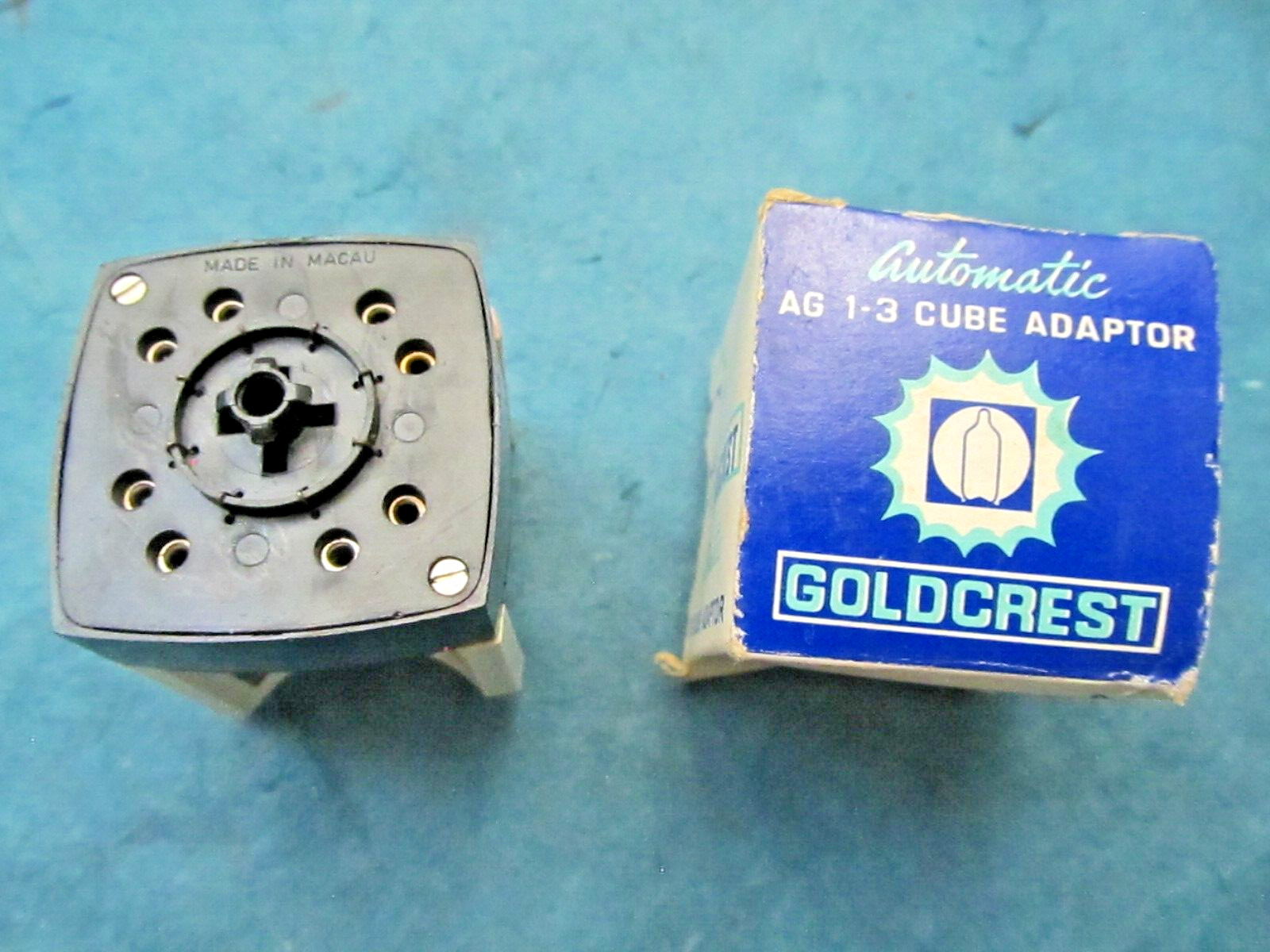 Vintage Goldcrest automatic AG 1-3 cube adaptor from Macau for camera