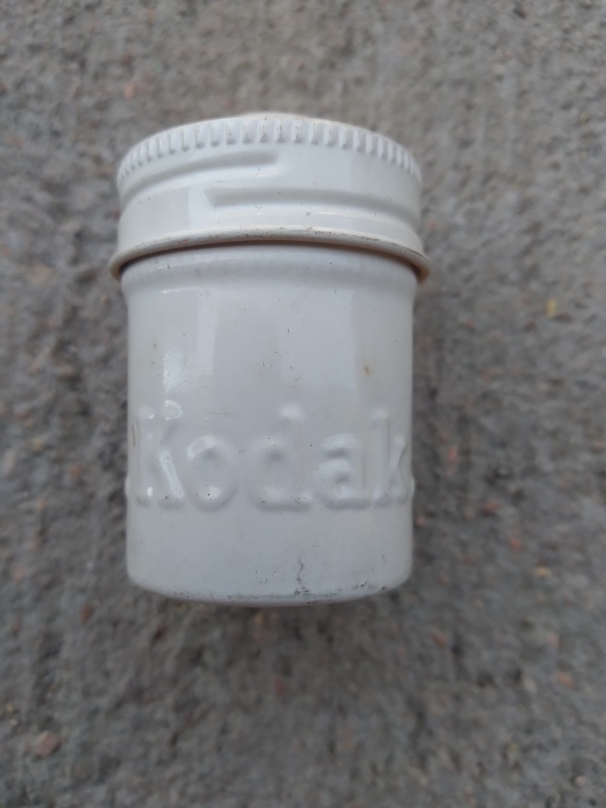 Vintage Metal Kodak 35mm Film Can Tin Holder White