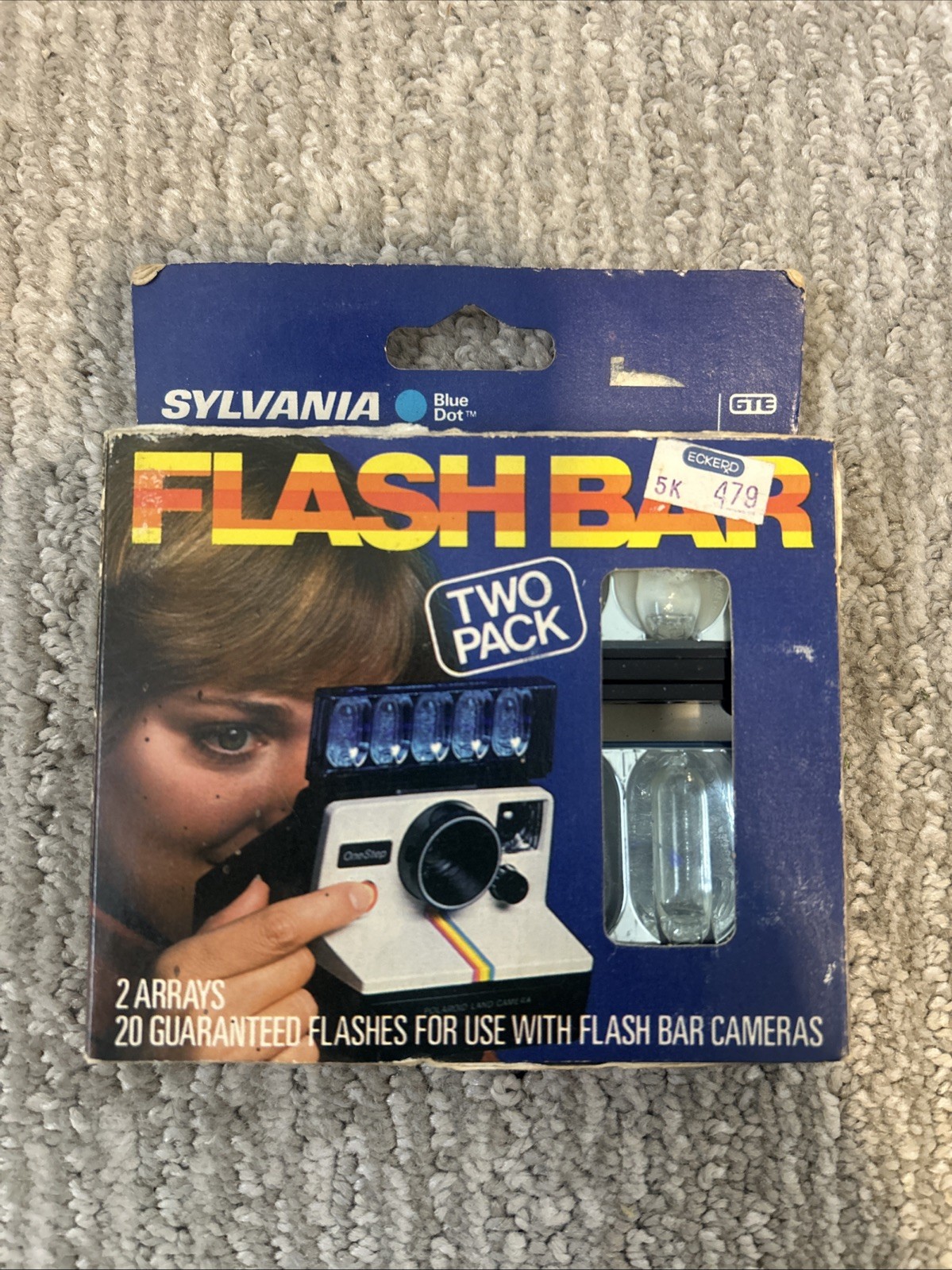 Vintage Sylvania Two Pack Blue Dot Flash Bar 20 Flashes for Camera For Polaroids