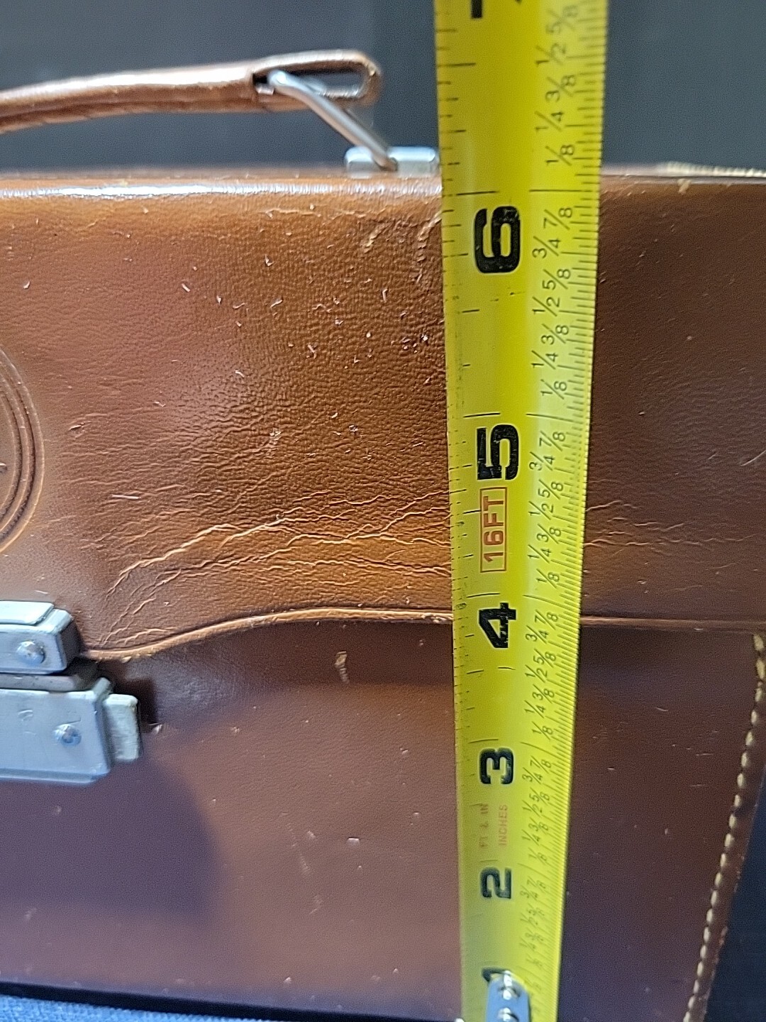 Vintage Hard Leather Movie Camera Case for Kodak Brown With Key Has Wear See Pic