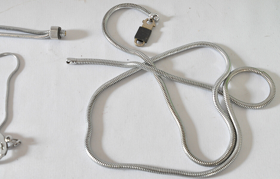 Vintage Metal Camera Chains 36 Inch, 35 Inch, 21 Inch, 8 Inch, Lot of 5 Chains