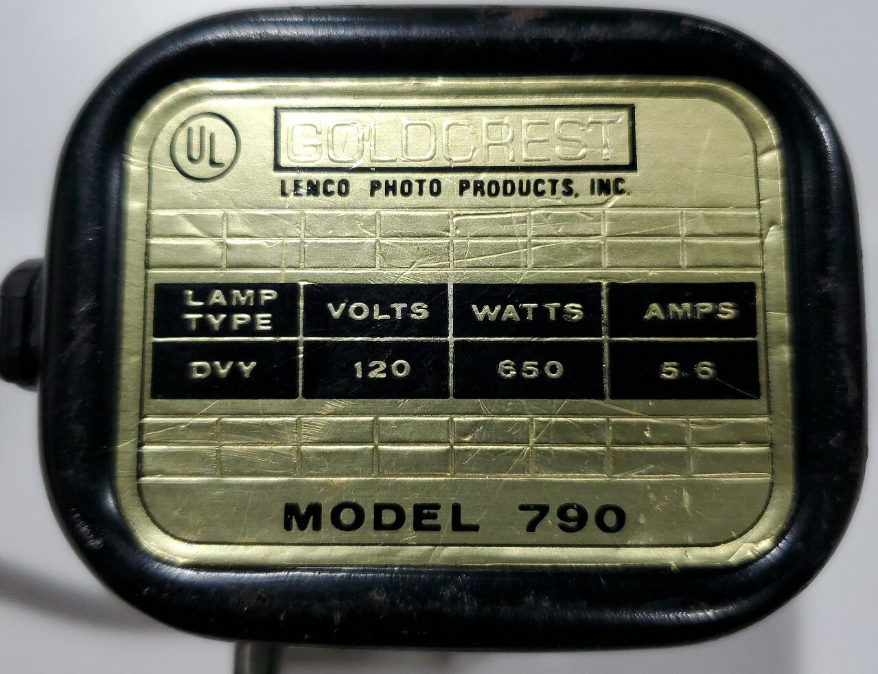 Vintage Goldcrest Lenco Model 790 Photo Light 650 Watt, Great Condition. Tested!