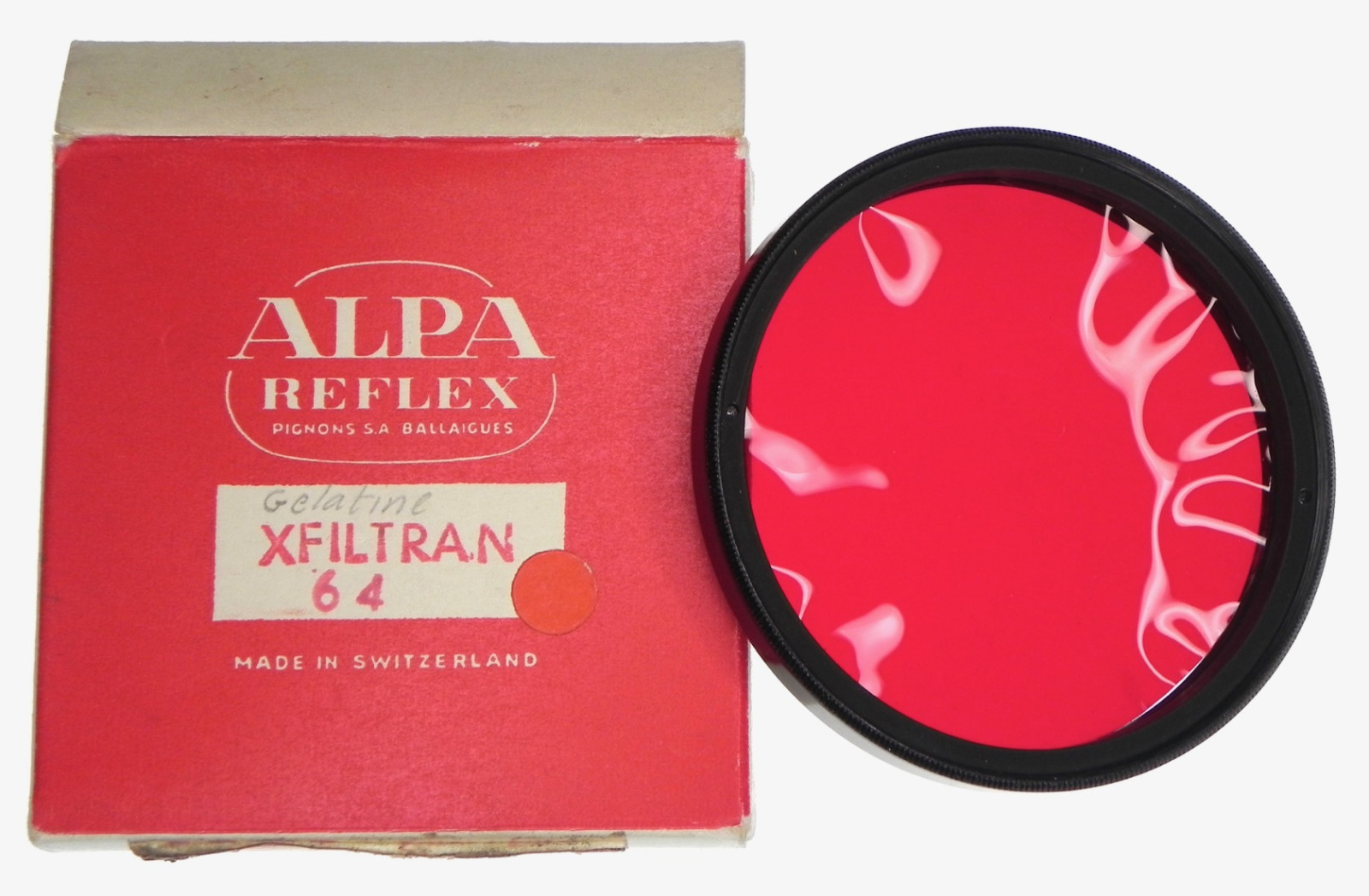 Alpa XFILTRAN #64 72mm Screw-In Filter Ring with Red Gelatine ……….. MINT