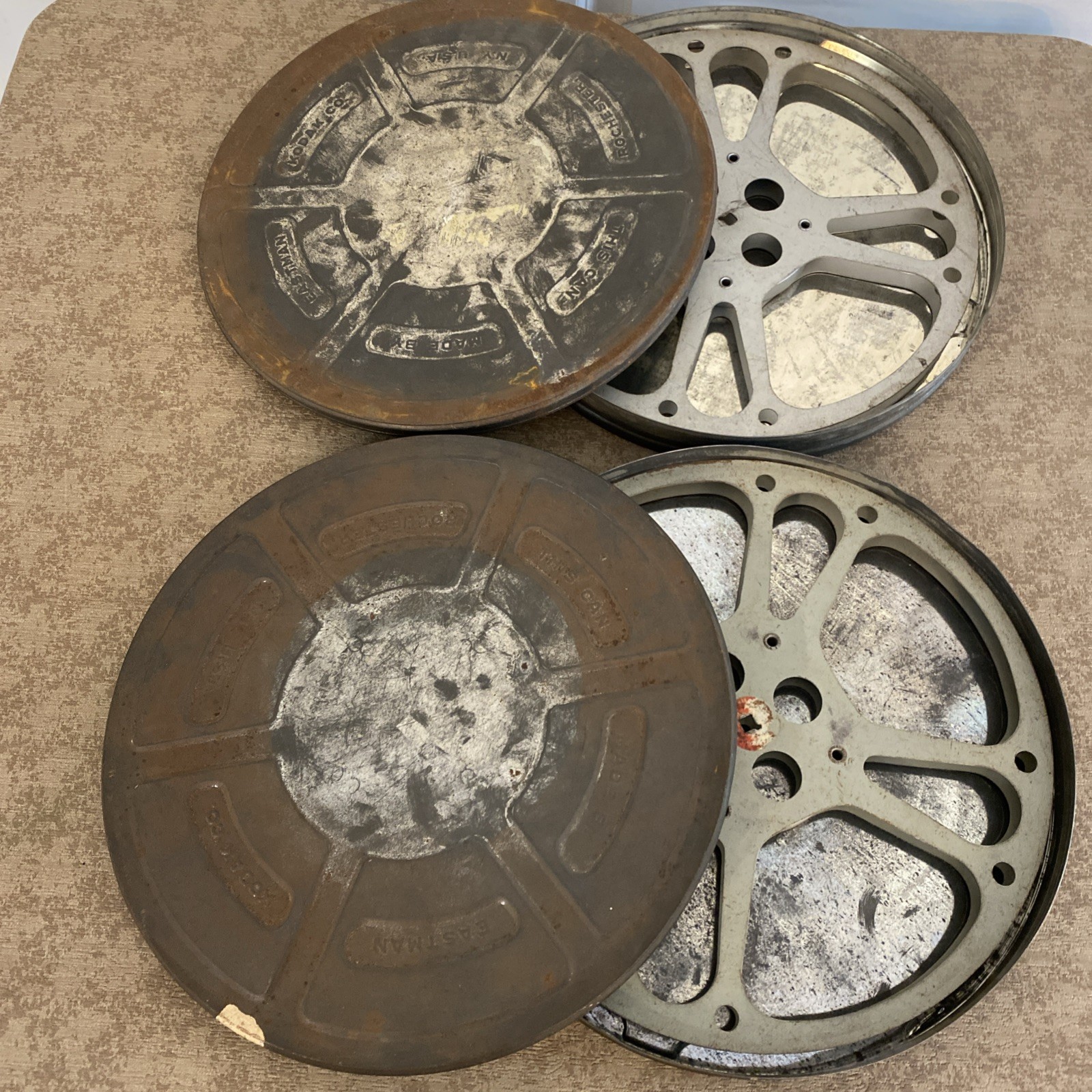 Lot of 2 Vintage 16mm Eastman Kodak 13 3/4Film Reel & Canister 1600 Feet RARE #2