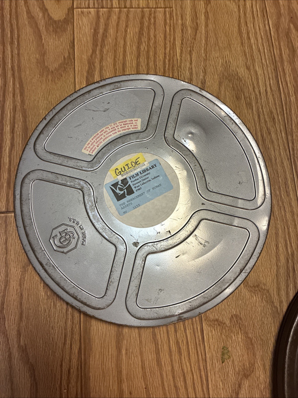 Lot Of 3 GOLDBERG BROS Empty Steel 16mm Film Reels & Cans 12.5”
