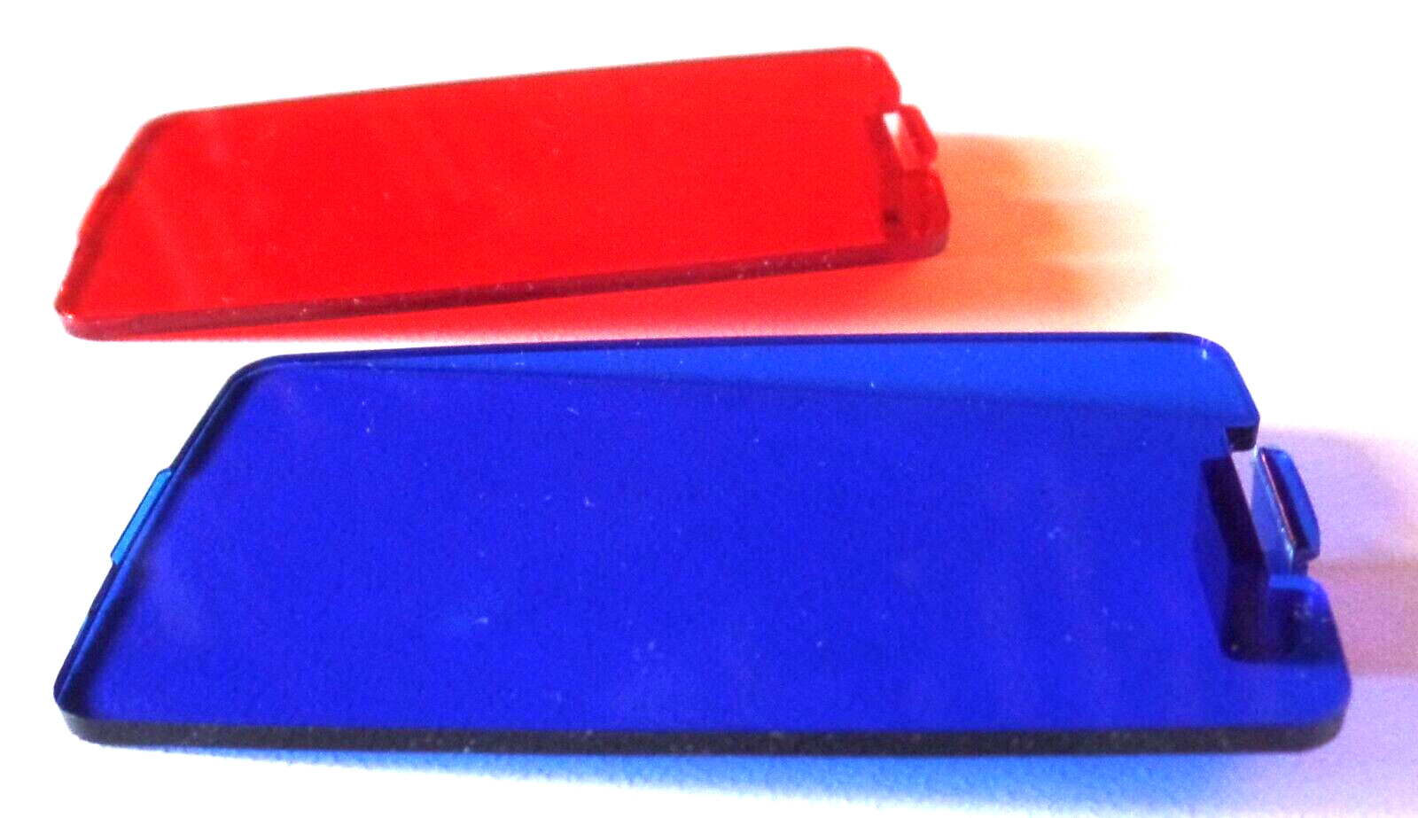 2 Vintage Blue & Red Plastic Camera Attachment Filters