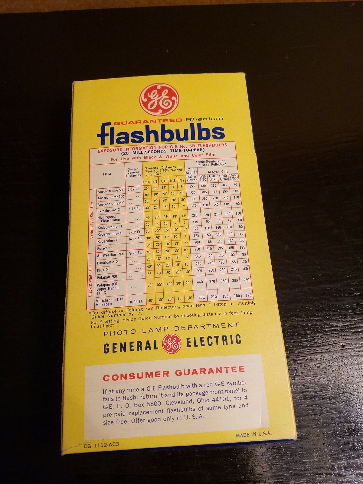 GE General Electric 5B Blue Bulb Flashbulbs (12 Total) Rhenium
