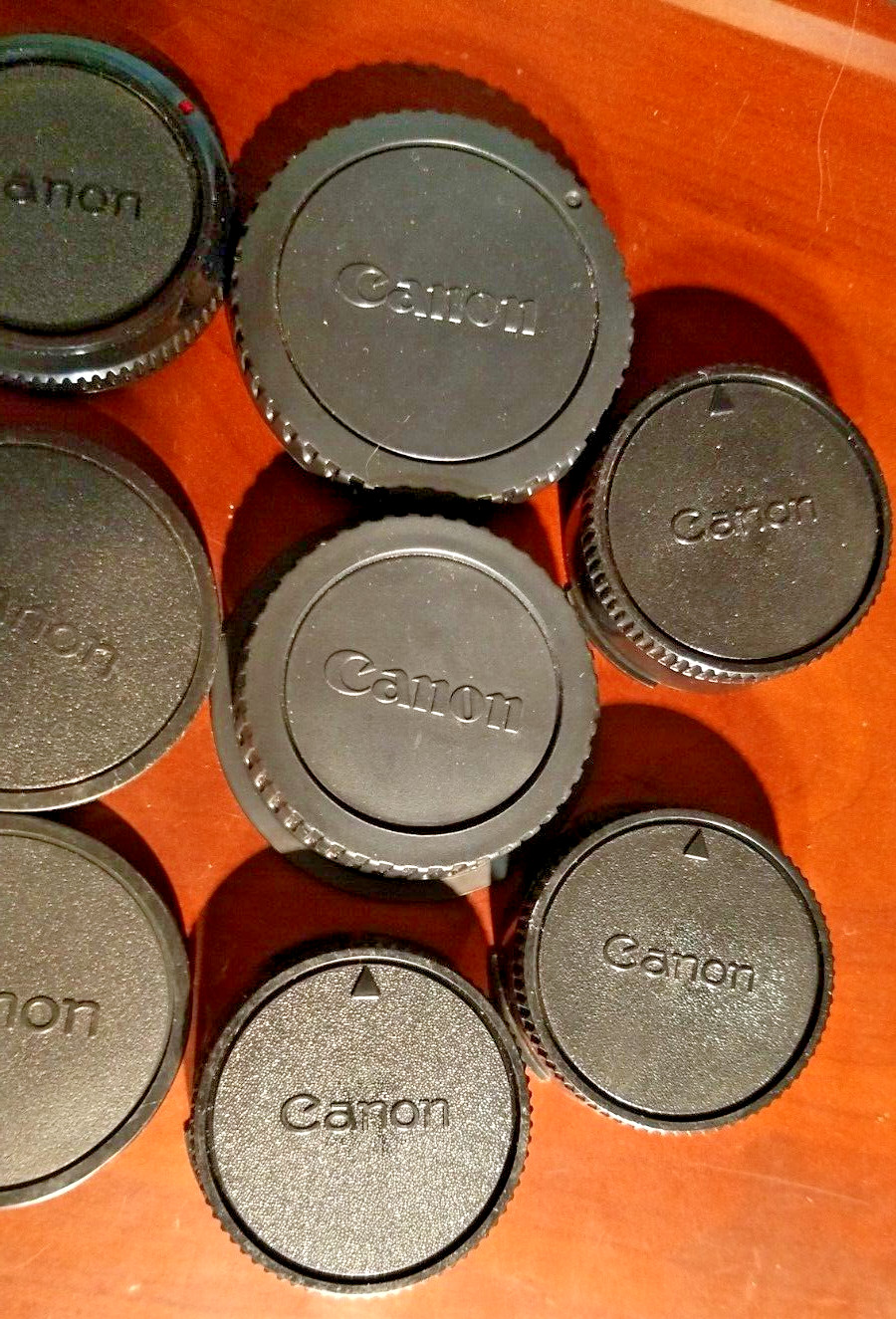 14 misc. CANON Lens Caps Replacement Camera Parts some have red dots