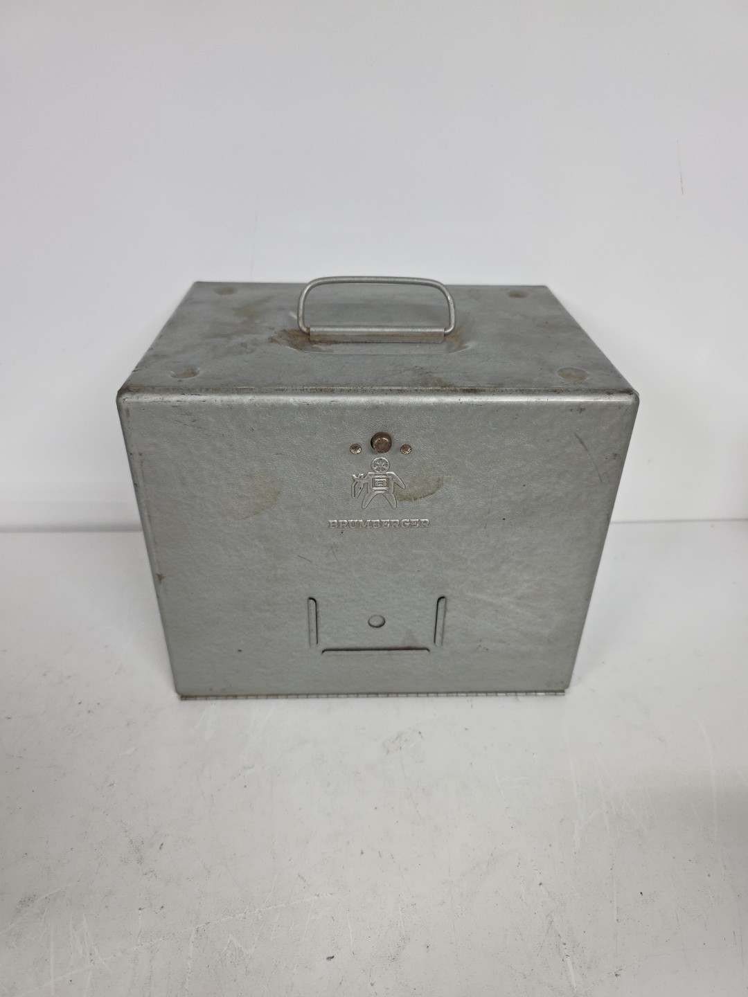 Brumberger Reel/Reel Metal Storage Case With Pop Out Tabs & 12 Empty Canisters