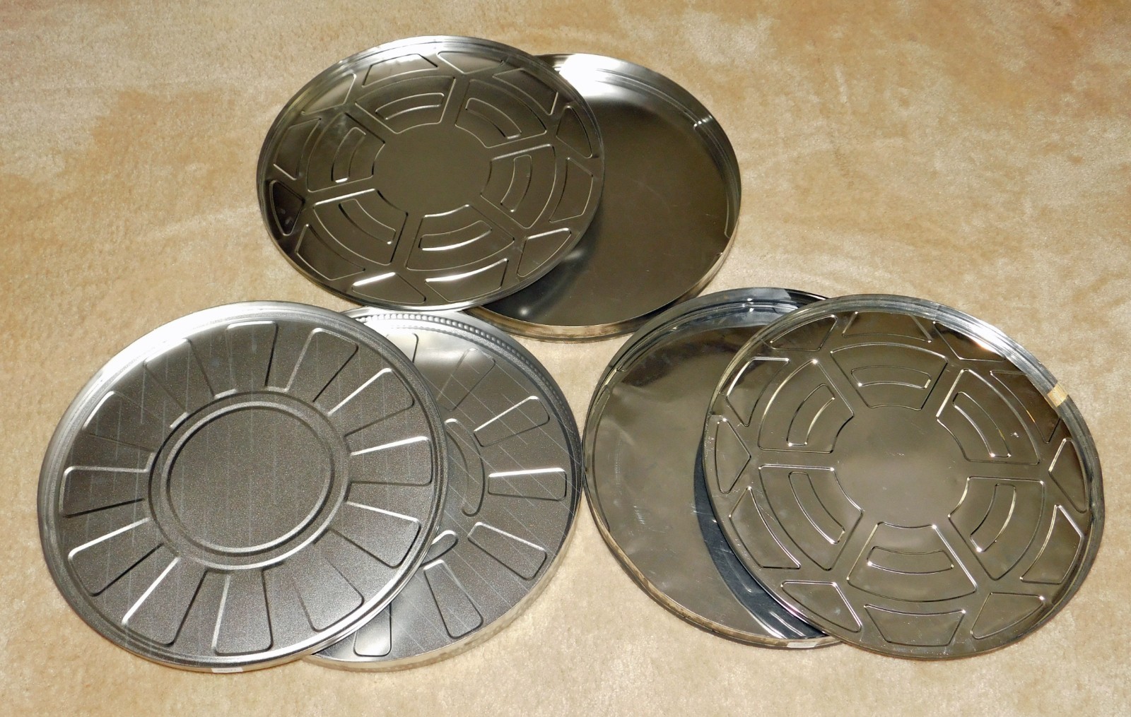 3 LARGE 35mm FILM CANS – 18 1/4″ – Vintage Can Canister Empty 2000ft