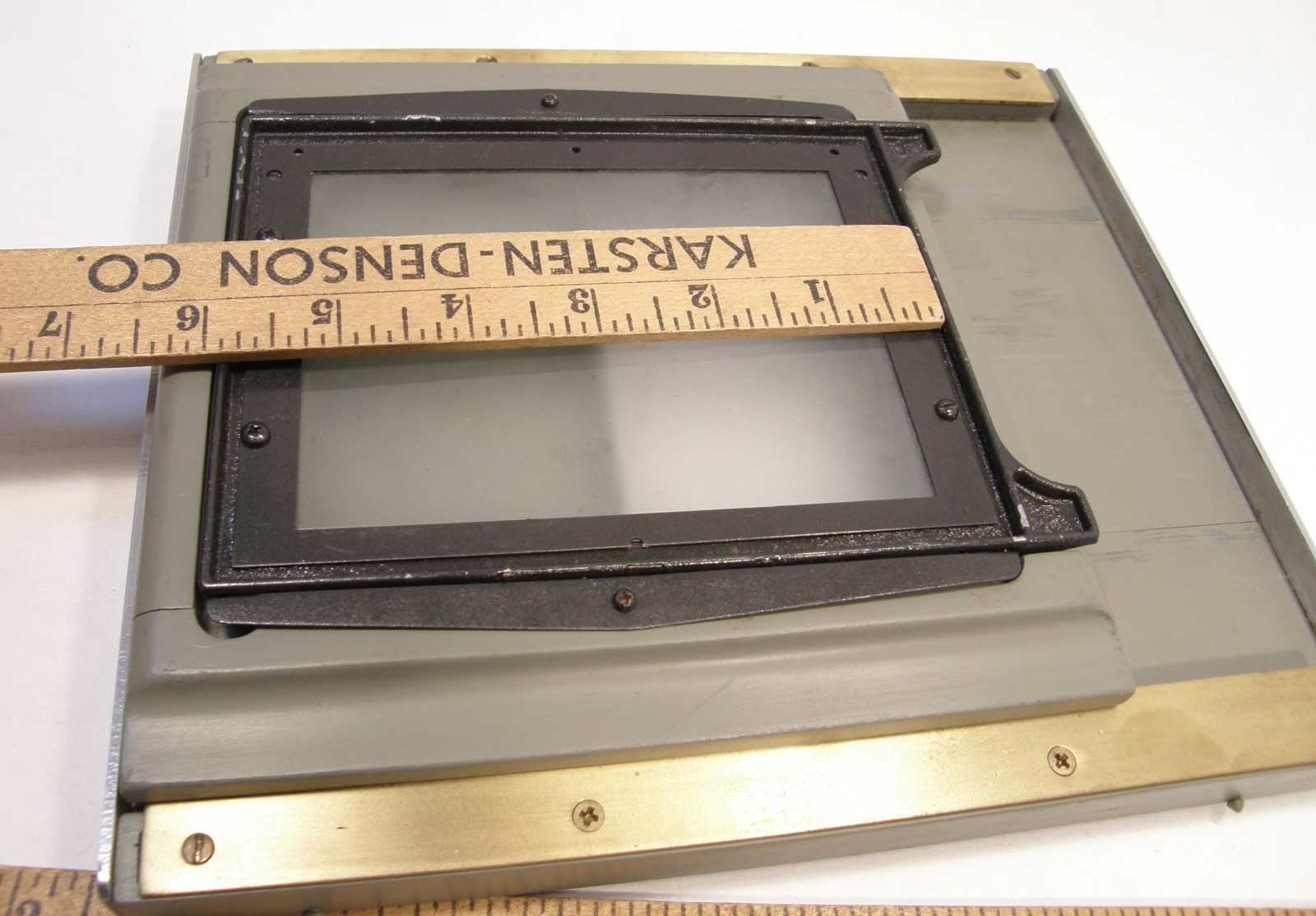 VINTAGE BURKE & JAMES GROVER SLIDING BACK 4 3/4″ X 3 1/2″ GROUND GLASS