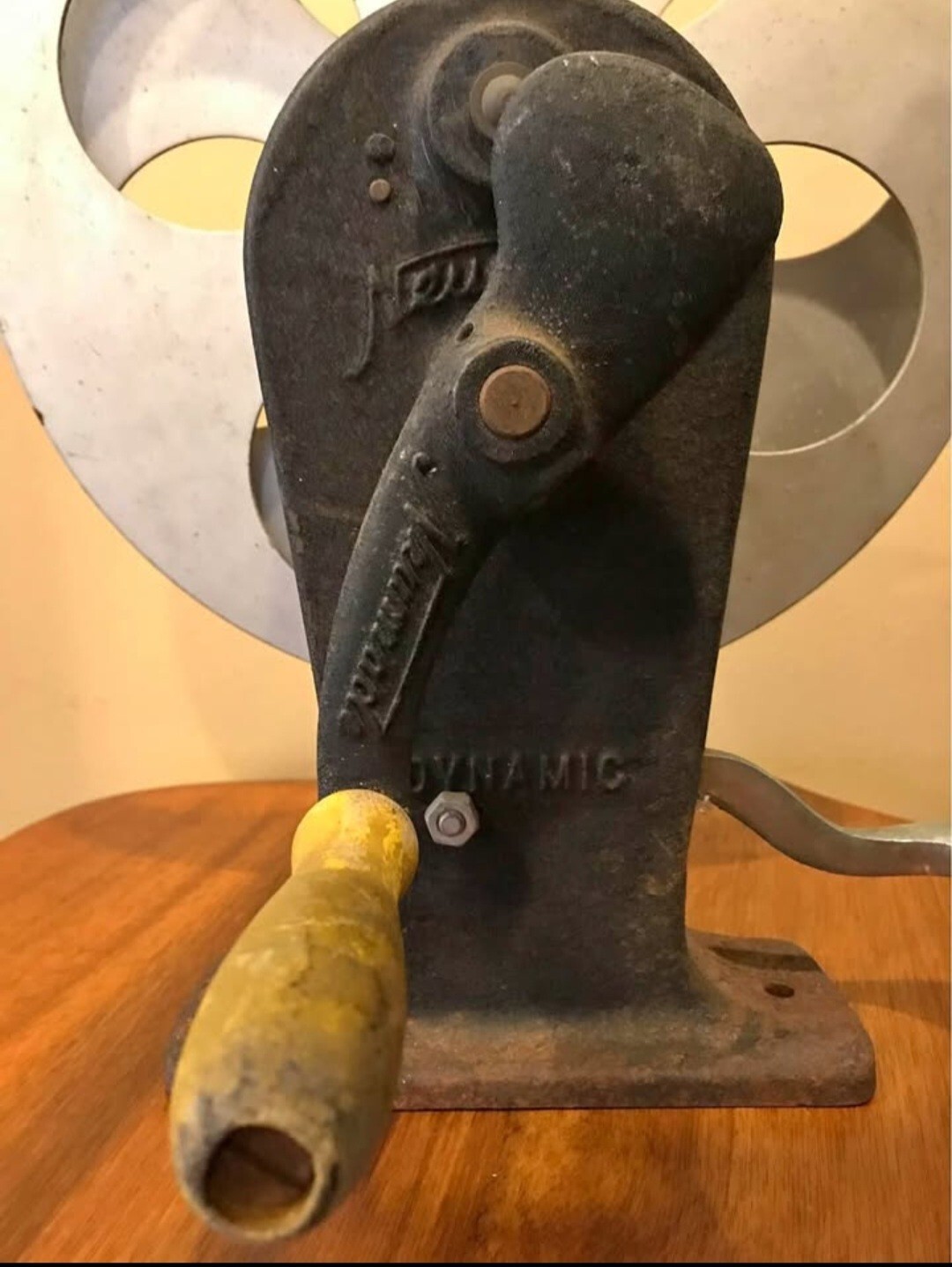 11.5″ HFC HOLLYWOOD FILM CO SPLIT Reel w/Hand Crank Rewinder