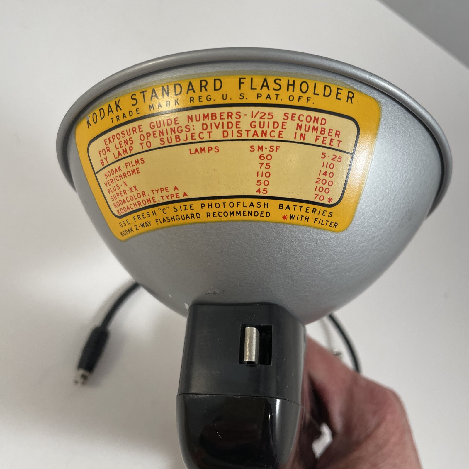 Vintage Kodak B-C Flasholder, Instructions and Old Film Tube Open.