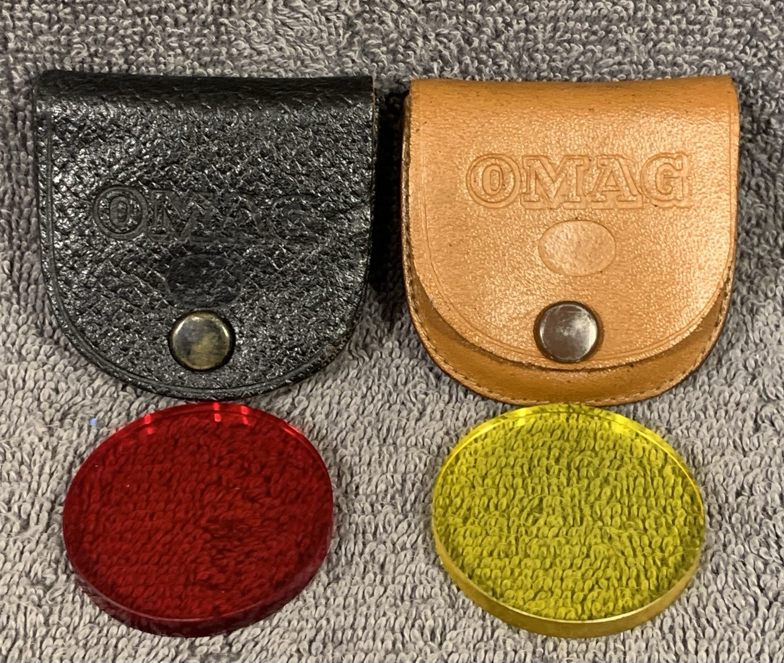 Camera Filters with Pouches OMAG Red And Yellow Drop In Vintage 1950s