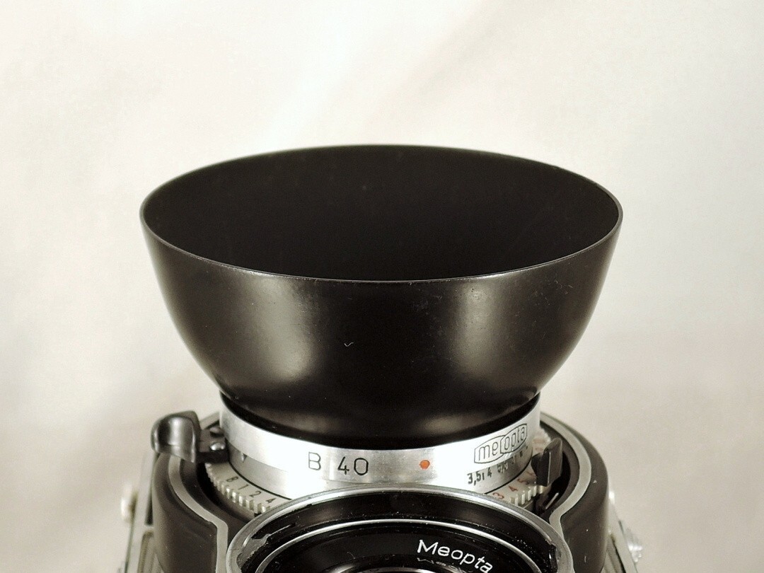 Shade hood Flexaret Meopta round bayonet B40 metal + Genuine box Used