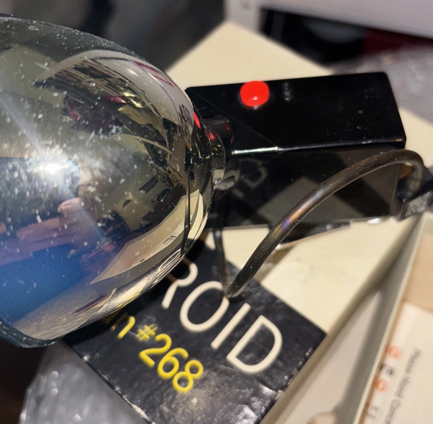 Vintage Polaroid Model 268 Flash Bulb Attacment with Blue Lens ~ Box & paperwork