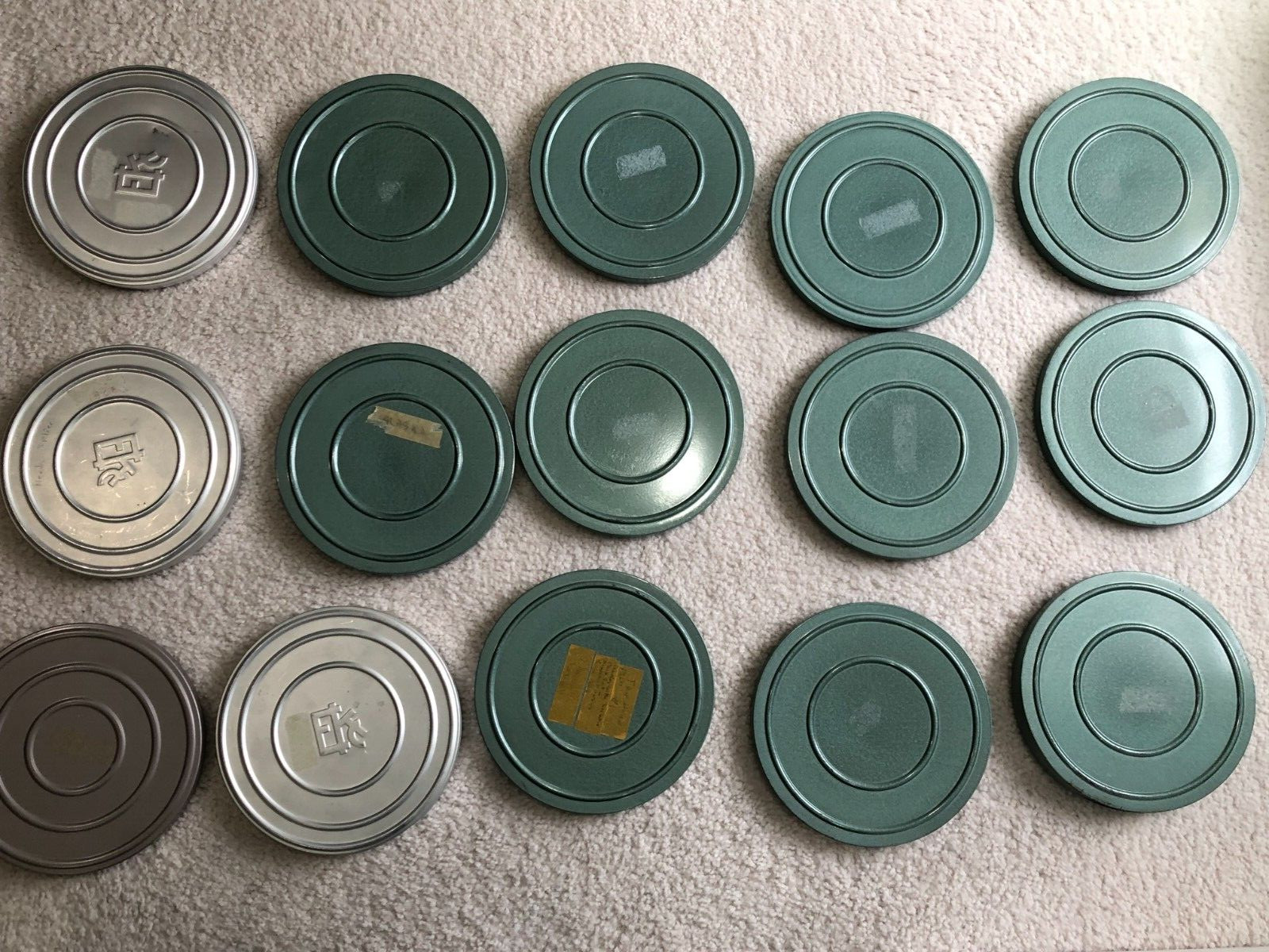 8mm Metal Film Boxes (2), Reels, and Canisters (see details & photos)