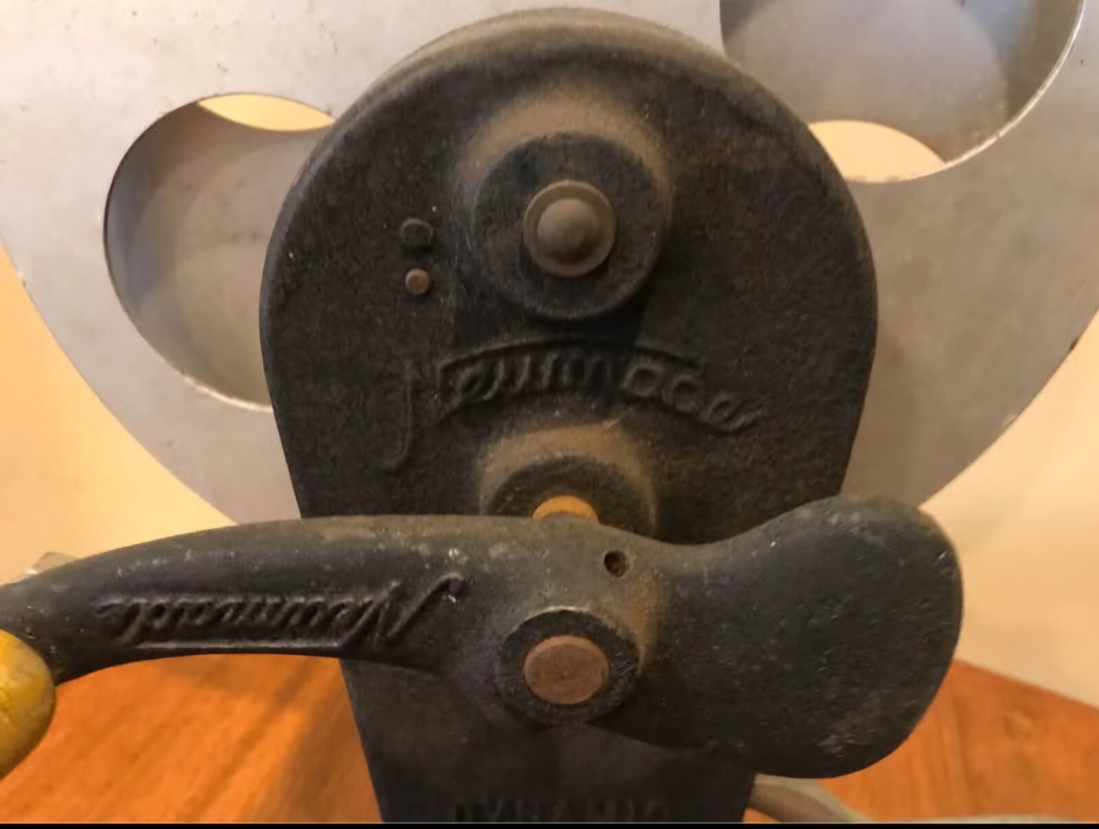 11.5″ HFC HOLLYWOOD FILM CO SPLIT Reel w/Hand Crank Rewinder