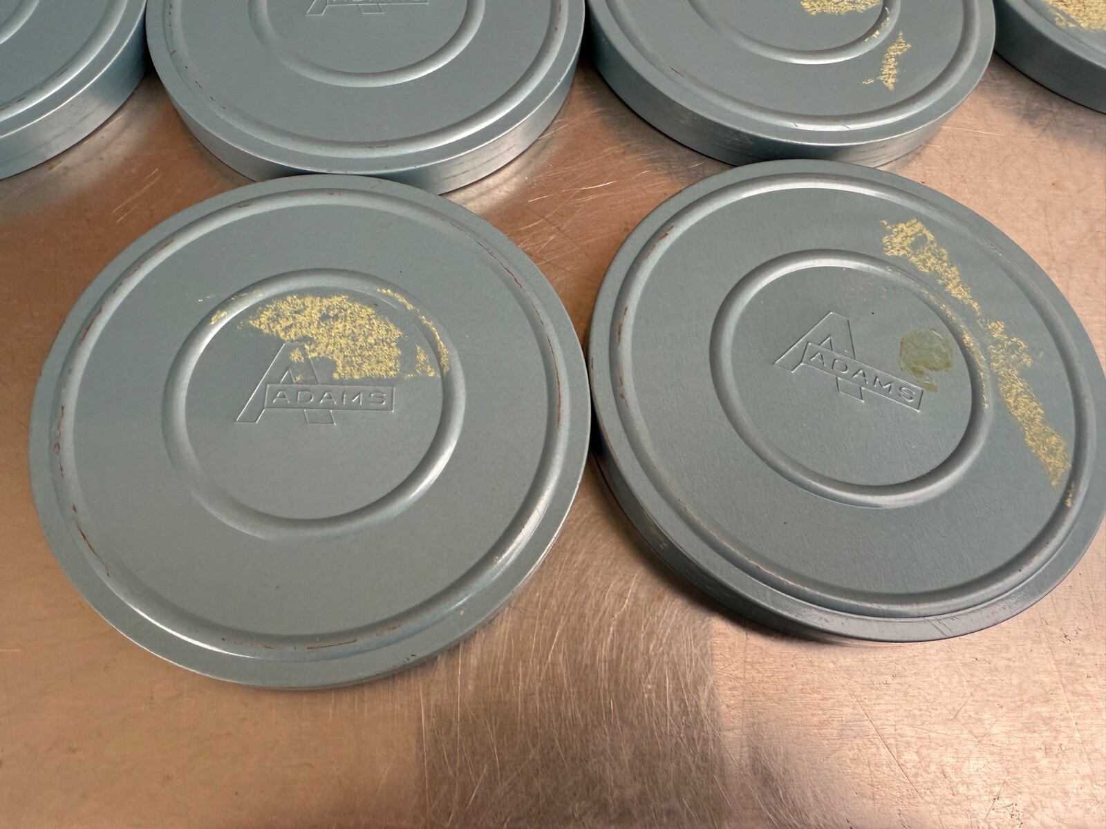 Vintage . Brumberger & Adams Metal Film Can Storage Case Box Containers