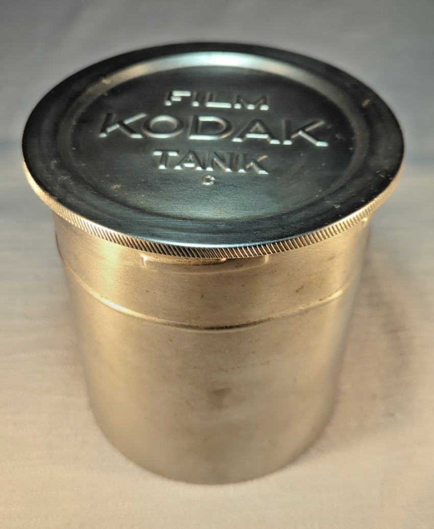 Vintage Kodak Film Developing Tank Metal Darkroom Equipment w/ Lid USA
