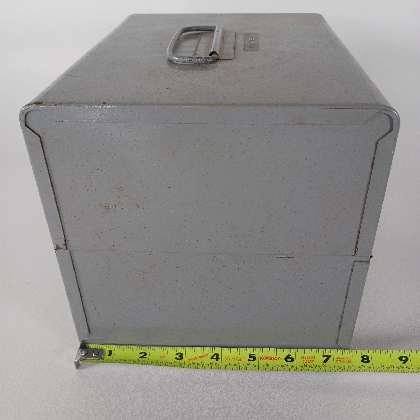 Vintage 50s Brumberger All Metal Movie Reel Box W/ 10 Empty Lafayette Cases