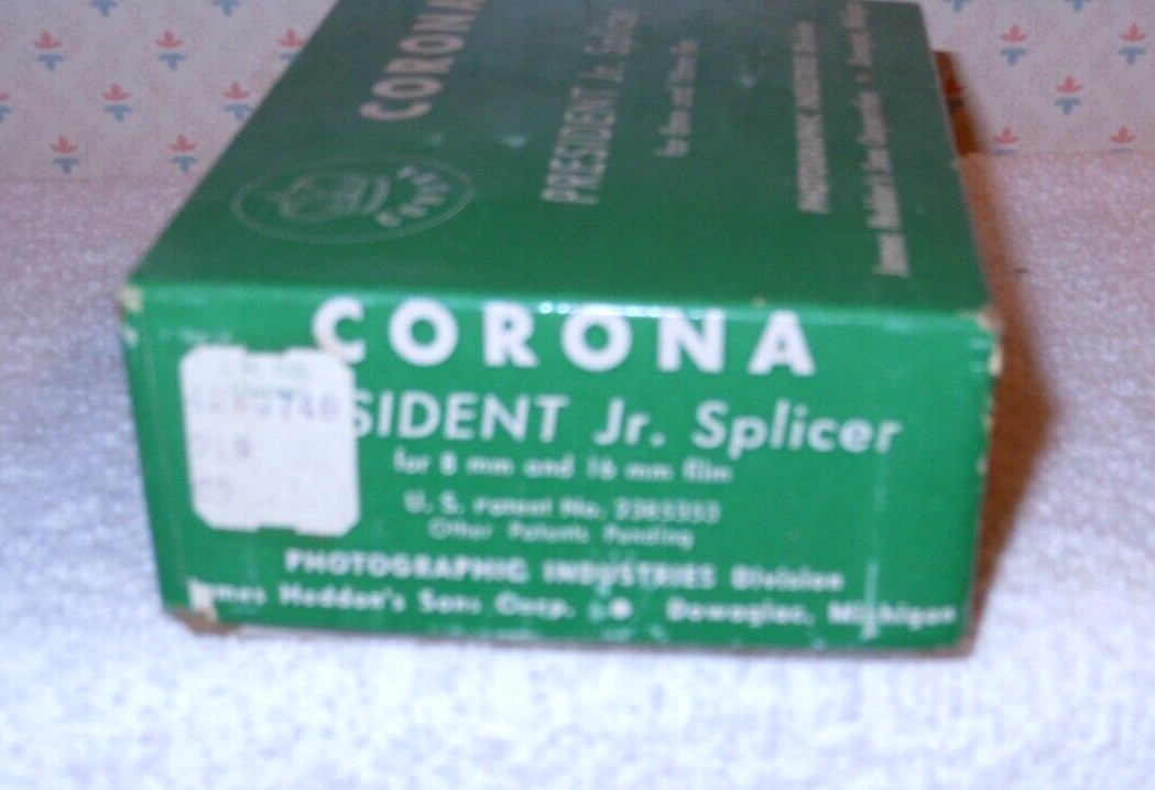 Vintage Corona President Jr. Film Splicer 8mm 16mm Original Box & Instructions