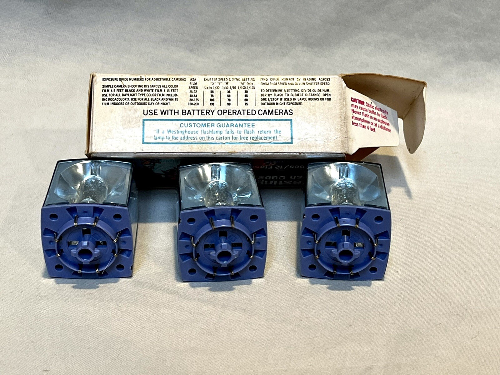 Vintage Westinghouse Flash Cubes 3-Pack 12 Flashes Total New Unused