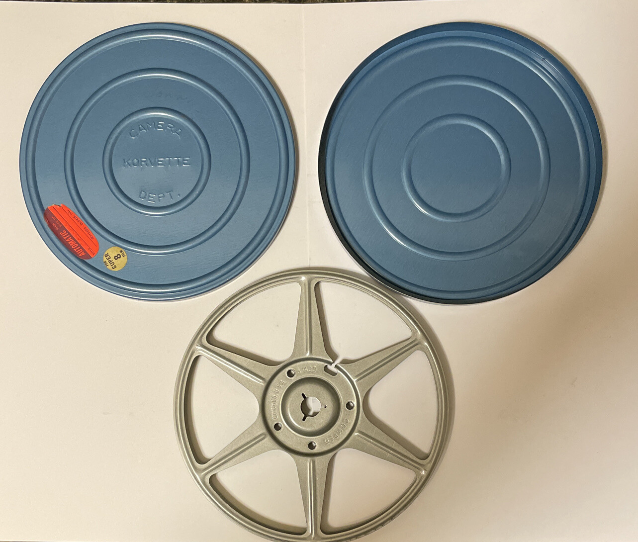 Korvette Camera Dept Super 8 Can & Metal Compco Movie Reel Chicago USA