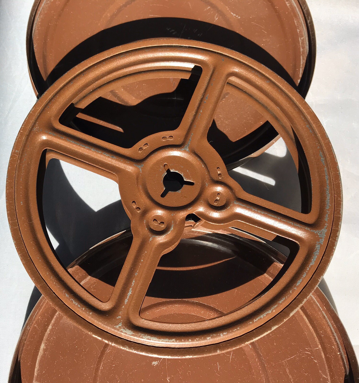 Vintage Brown 5” Movie Reel And Case