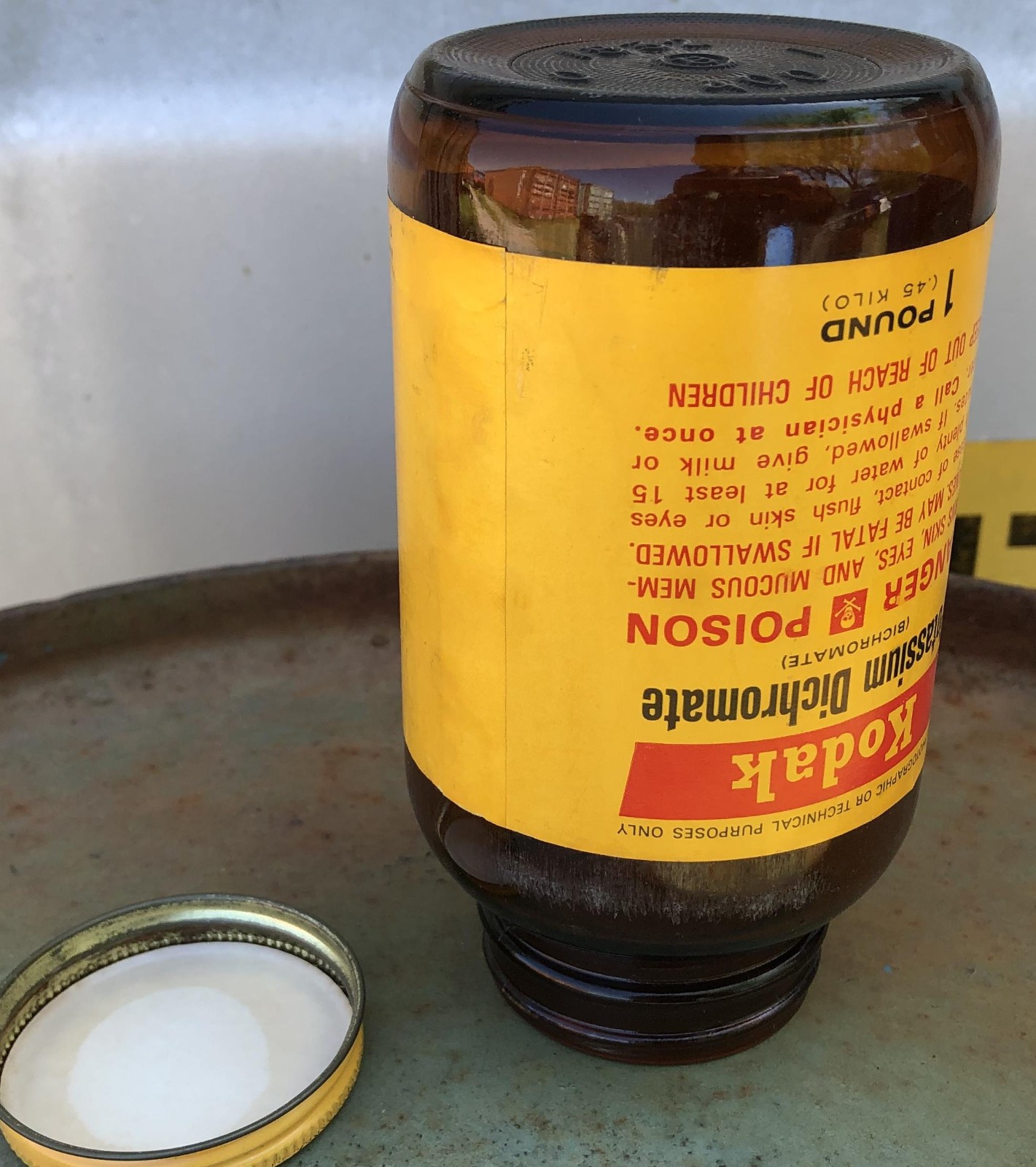Kodak Potassium Dichromate Brown Amber Glass Jar Bottle 1 LB vintage camera