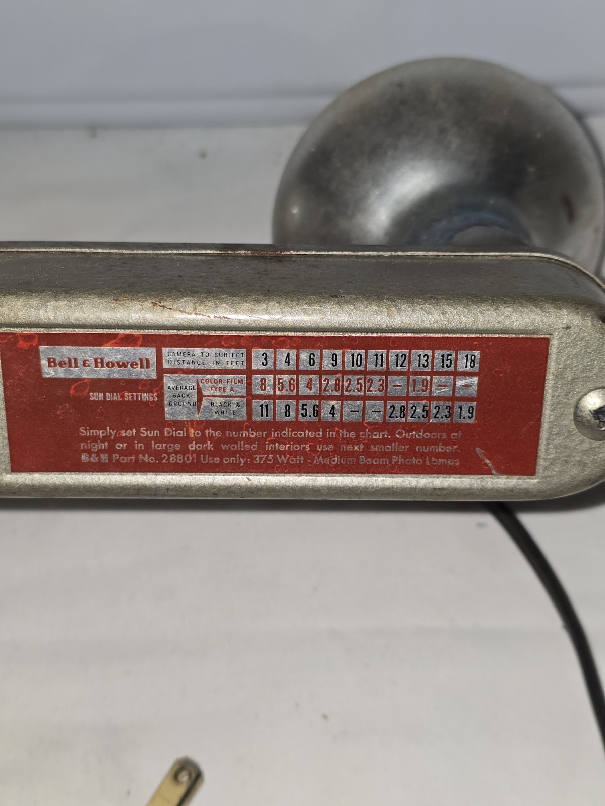 Bell & Howell Vintage Movie Light Bar Dual Head 375W Photoflood Indoor Film Lamp
