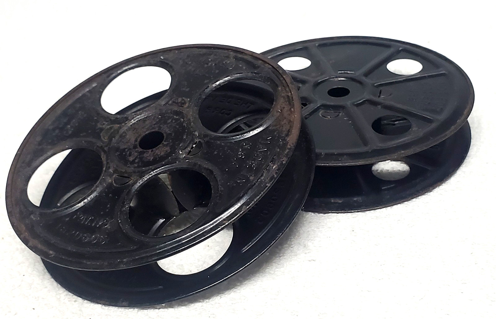 Vintage Kodak (E.K. Co.) & Devry Corp. Metal 16mm Film Reels -1930s- 3 5/8″