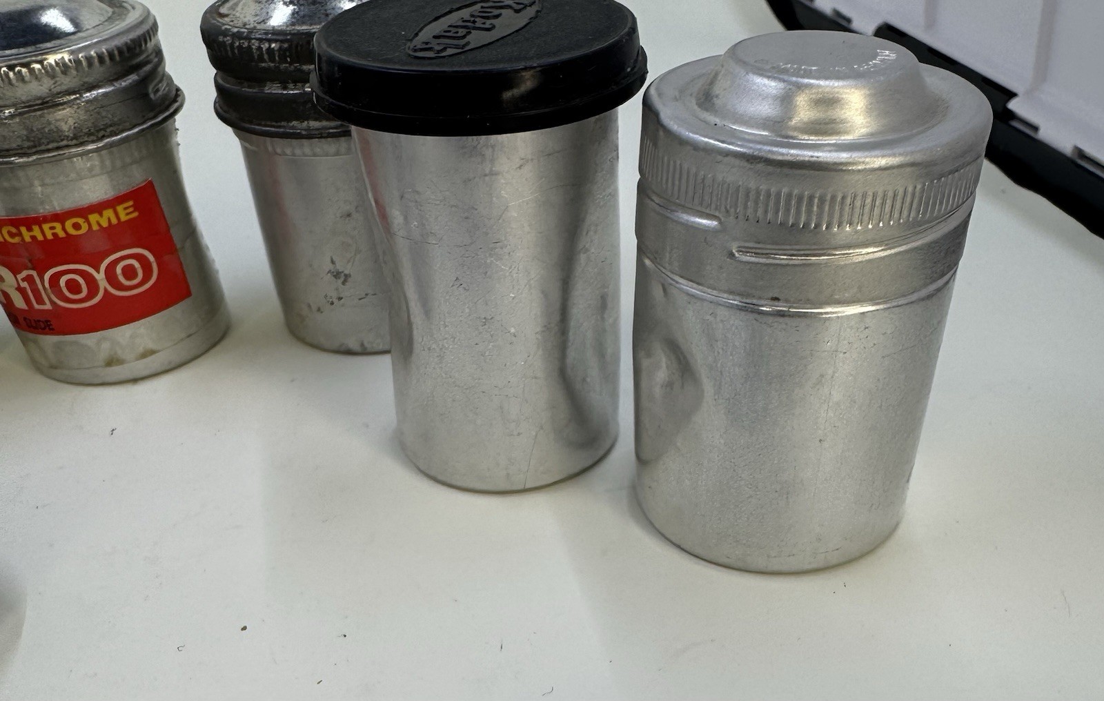 9x metal film canister for 35mm film, Kodak And Unbranded + 2 Lids